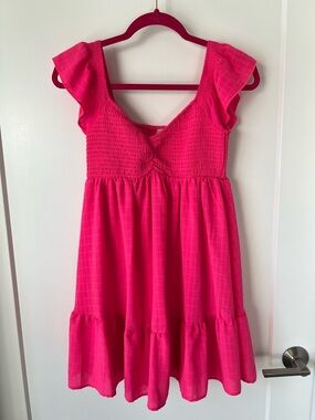 Hot Pink Smocked Sundress